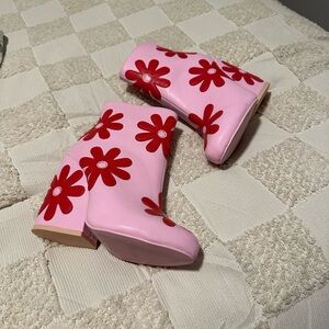 Pink Floral Women's Boots